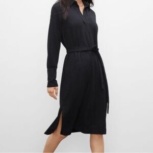 Club Monaco Black Tie Shirtdress (Altered) XS